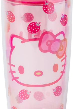 Silver Buffalo Sanrio Hello Kitty Strawberry Double Wall Travel Tumbler with Slide Close Lid, 20 Ounces