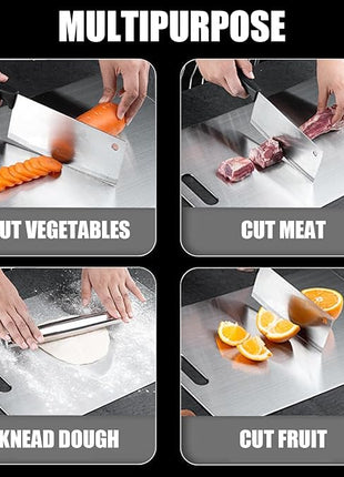 Titanium Cutting Board - 2025 New Upgrade 100% Pure Titanium Cutting Boards for Kitchen Double Sided Non Toxic Titanware Cutting Board,Hygiene Durable Dishwasher Safe Chopping Board (14"L x 10"W)