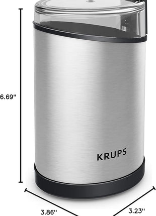 KRUPS Electric Coffee Grinder: 3 oz Capacity, 200 Watts - Versatile for Beans, Spices, Nuts - One-Touch Operation, Customizable Grind for 12 Cups - Ideal for Espresso, French Press