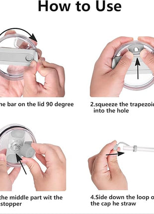 Silicone Spill Stopper Set Compatible with Stanley Cup 2.0 30oz & 40oz with Straw Cover (Set of 2, Fog)