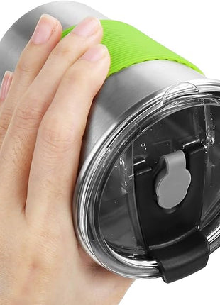 ShineMe Kids Cups with Straws and Lids, 12oz Kids Metal Drinking Glasses with Spill Proof Lids & Silicone Straws, Stainless Steel Reusable Water Tumblers for Children and Adults (5pack)