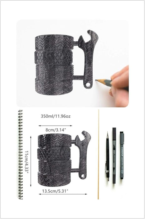 Tire Coffee Tea Mug Gift for Car Lovers Mechanics Car Enthusiasts Christmas Gifts for Man Birthday Gift