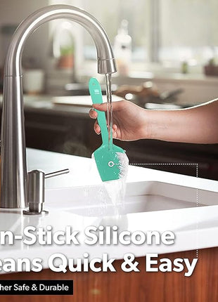 DI ORO Silicone Spatula Set - Rubber Kitchen Spatulas for Baking, Cooking, & Mixing - 600°F Heat-Resistant & BPA Free Silicone Scraper Spatulas for Nonstick Cookware - Dishwasher Safe (5pc, Mint)