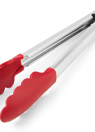 KitchenAid Silicone Stainless Steel Tongs, 12 Inch, Red