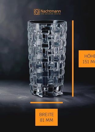 Nachtmann Dancing Stars Bossa Nova Collection, Long Drink Glass Set of 4 Clear Crystal Glass, for cocktails and cold Beverages 14-Ounce, Dishwasher safe