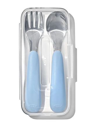 OXO Tot On-The-Go Fork and Spoon Set - Dusk