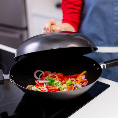 Joyce Chen 31-0066, 13.5-Inch Nonstick Steel Dome Lid for 14-Inch Wok Black