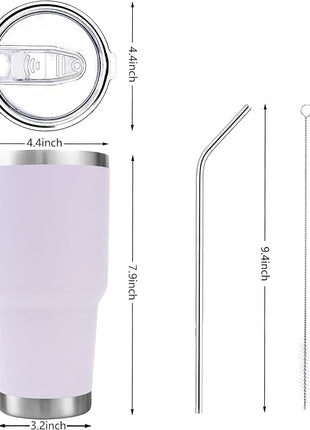 Toopify 30 oz Stainless Steel Insulated Tumbler Travel Mug with Straw Slider Lid, Cleaning Brush, Double Wall Vacuum
