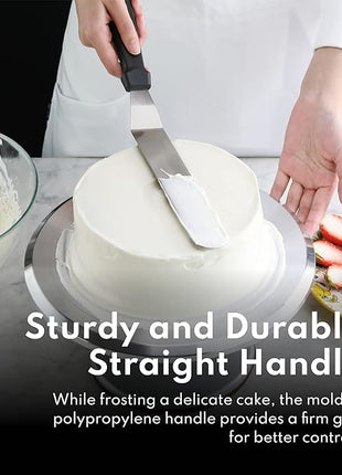 New Star Foodservice 38156 Angled Icing Spatula, 6-Inch Blade, 11-Inch Overall, Silver