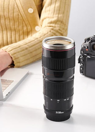 Camera Lens Coffee Mug with Slider Lid - Perfect Photographer Gifts for Men and Women, Unique Gifts for Photography Enthusiasts and Shutterbug Friends!