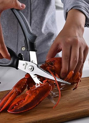 Poultry Shears - Heavy Duty Kitchen Scissors for Cutting Chicken, Poultry, Game, Bone, Meat - Chopping Food - Spring Loaded