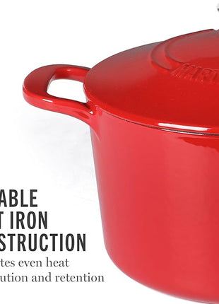 Martha Stewart Gatwick 4 Quart Enamel Cast Iron Dutch Oven - Red