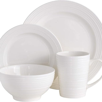Gibson - 102504.16RM Gibson Home Amelia Court 16 Piece Dinnerware Set, White