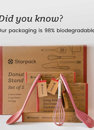 Starpack 'Flip & Whip' Premium Silicone Baking Utensils Set (5 Pcs) - Cooking Utensils with Heat Resistant to 600°F - Large & Small Spatulas, Whisk & Basting - Brush Baking Tool Set