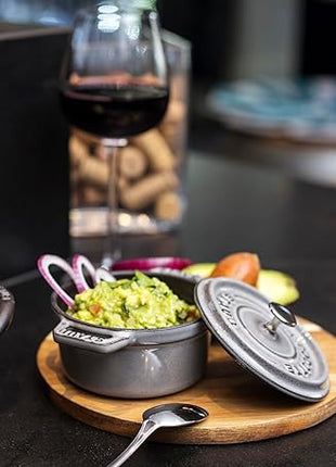 staub La Cocotte Round 40500-106 Mini Pico Cocotte Round Gray 40500-106 Small Two-Handed Cast Enameled Pot