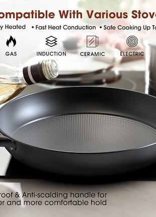 imarku Non Stick Frying Pans - 8&10&12 Inch Frying Pan Nonstick Professional Cast Iron Skillet Dishwasher Safe Nonstick Frying Pan Set, Detachable Handle, Christmas Gifts