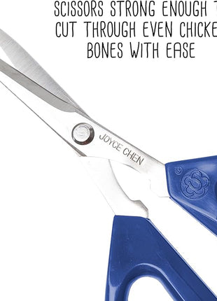 Joyce Chen Original Unlimited Kitchen Scissors All Purpose Kitchen Shears With Comfortable Handles, Blue, 2 Pack