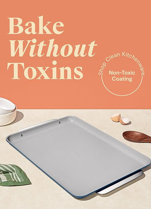Caraway Non-Stick Ceramic Baking Sheet - Naturally Slick Ceramic Coating - Non-Toxic, PTFE & PFOA Free - Perfect for Baking, Roasting, and More - Large (18" x 13") - Slate