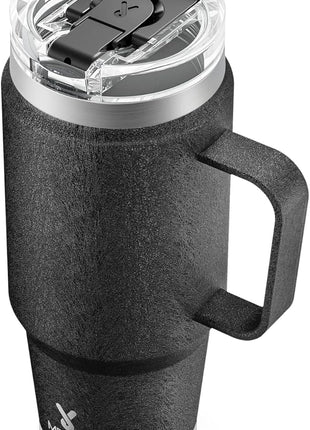 Meoky 32oz Tumbler with Handle, Stainless Steel Travel Mug with 2-in-1 Straw and Sip Lid, Vacuum Insulated Coffee Mug, 100% Leak Proof, Keeps Cold for 24 Hours or Hot for 8 Hours (Night)