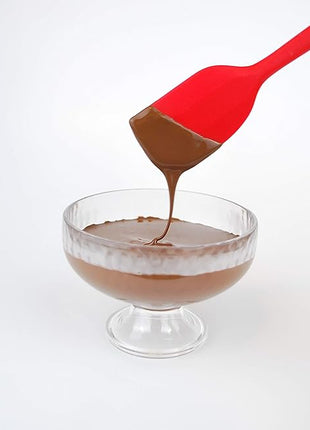 Set of 4 Pure Silicone Spatulas Spoon Pastry Basting Brush Heat Resistant (11"-8.4") (4, Spatula Set - Red)