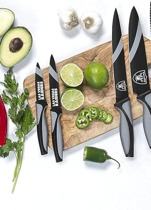The Sports Vault NFL Las Vegas Raiders 5-Piece Kitchen Knife Set