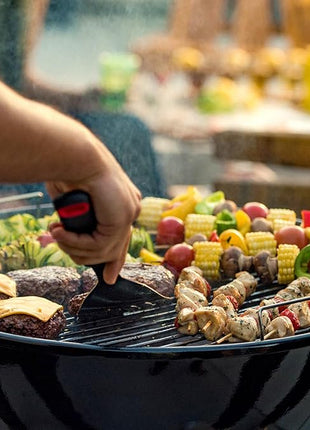 Megamaster Stainless Steel Grill Spatula, BBQ Tool with Red & Black Rubber Handle, Heavy-Duty Grilling Accessory for Outdoor Cooking - 530-0104P