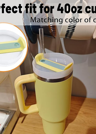 40 OZ Tumbler Lid Replacement Fit for Stanley Cup, 2 Pack Replacement Lids Fit for Stanley Travel Tumbler, Spill Proof Tumbler Covers for Stanley Cup Accessories (Opaque - Pomelo)