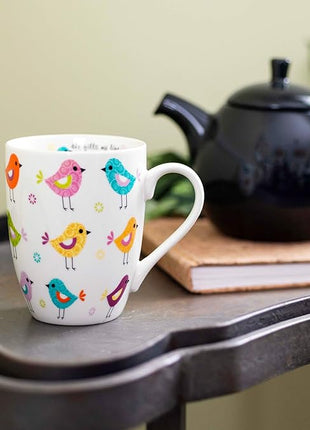 Divinity Boutique Inspirational Ceramic Mug with Birds-Psalm 103:5, He Fills My Life With Good Things, Multicolor, One Size, 12 ounces
