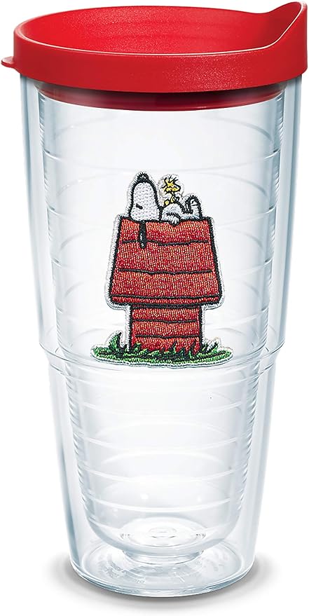Tervis Peanuts Best Buddies Collection Snoopy Woodstock House Made in USA Double Walled Insulated Tumbler Travel Cup Keeps Drinks Cold & Hot, 24oz, House