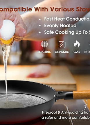 imarku Pot Set with Removeable Handle, 8inch & 12inch Honeycomb Nonstick Frying Pan Set, Dishwasher Safe, Oven Safe Fast Heating Pots and Pans Set, Induction Non Stick Frying Pans