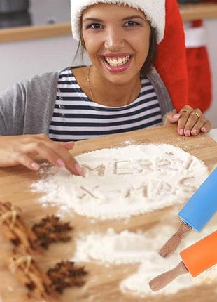 Koogel 9 Inch Mini Rolling Pin, 2 PCS Wooden Handle Rolling Pin for Kids Dough Rollers for Baking Supplies Home Kitchen