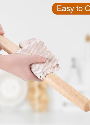 AISOSO French Rolling Pin, 17.7 Inches Wood Rolling Pins for Baking, Extra Long Classic Wooden Dough Roller for Fondant Pizza Pie Crust Cookie Pastry, Kitchen Baking Essentials, Light Yellow
