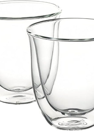 DeLonghi Thermal Espresso Glasses (Set of 2) and Cappuccino Glasses (Set of 2) Bundle