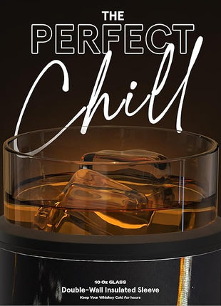 asobu Whiskey Glass with Insulated Stainless Steel Sleeve, 10.5 ounces (Midnight Marble)