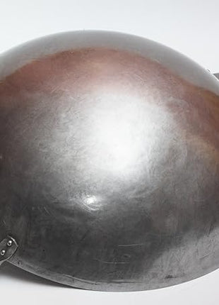 Craft Wok Big 16 Inch Heavy Hand Hammered Carbon Steel Pow Wok with Wooden and Steel Helper Handle (Round Bottom) / 731W138