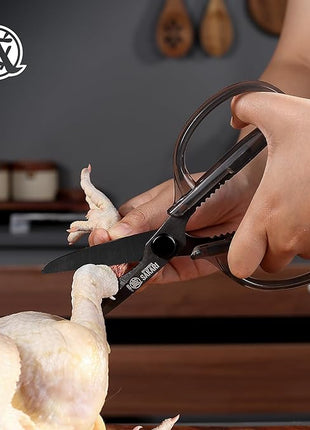 MITSUMOTO SAKARI Heavy Duty Japanese Kitchen Scissors, Multipurpose Detachable Stainless Steel Kitchen Shears, Sharp Cooking Scissors for Meat, Fish, Nuts, Vegetables