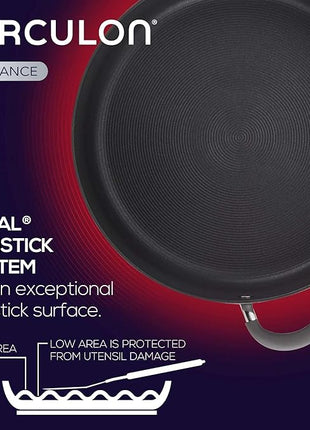 Circulon Radiance Hard Anodized Nonstick Frying / Fry Pan Set / Skillet Set - 8.5 Inch, 10 Inch, and 12.25 Inch , Gray