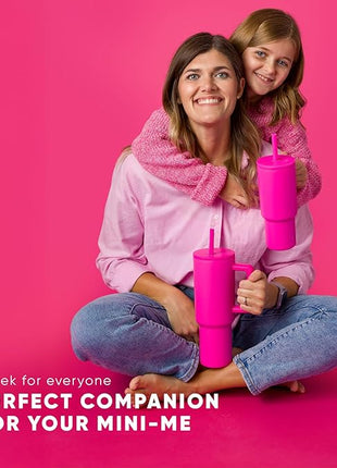 Simple Modern Kids 24 oz Tumbler with Handle and Silicone Straw Lid | Spill Proof and Leak Resistant | Reusable Stainless Steel Bottle | Gift for Kids Boys Girls | Trek Collection | Almond Birch