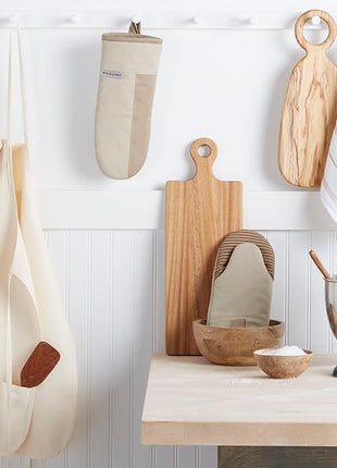 KitchenAid Beacon Two-Tone Non-Slip Oven Mitt Set, Milkshake/Beige, 5.75"x13", 2 Piece