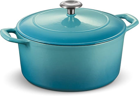 Tramontina Bestow Enameled Cast Iron Dutch Oven Pot with Lid, Round 5.5-quart, Medium Blue