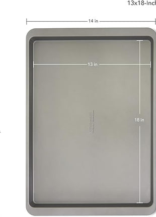 KitchenAid 13x18in Nonstick Aluminized Steel Baking Sheet, Contour Silver