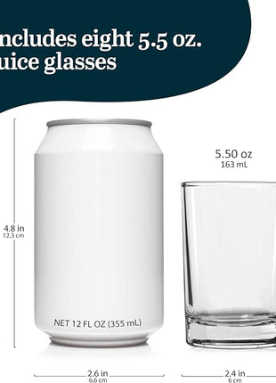 Libbey Fruit Juice Glasses, Heavy Base Glasses Drinking Set of 8, Breakfast Juice Cups, Everyday Clear Drinking Glasses for Cold Drinks