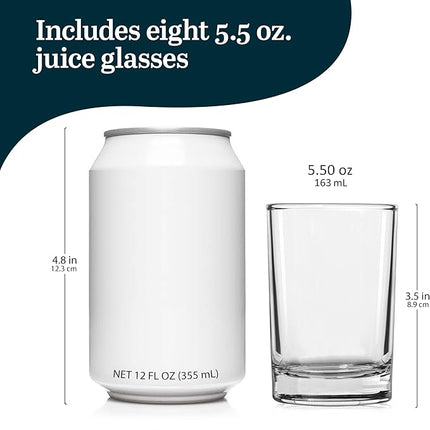 Libbey Fruit Juice Glasses, Heavy Base Glasses Drinking Set of 8, Breakfast Juice Cups, Everyday Clear Drinking Glasses for Cold Drinks