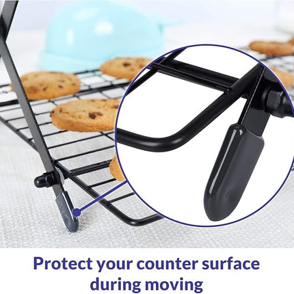 Geesta 2/3/4-Tier Upgraded Collapsible Cooling Rack with Adjustable 3 Setting Design Stackable Roasting Cooking Drying Wire Cooling Rack for Cookies Baking Gifts for Women