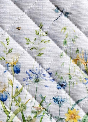 Maison d' Hermine Pot Holders Set 100% Cotton Heat Resistant Potholders 8" x 8" Hot Pads with Loop BBQ, Cooking, Baking, Grilling, Kitchen, Handling Hot Pans Spring/Summer (Pack of 2, Fleurs De Mai)