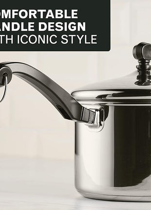 Farberware Classic Series Stainless Steel Pots and Pans with Baking Sheet Pan, Cooking Tools, and Lids, Induction Ready, Dishwasher Safe, 10 Piece Cookware Set, Metal Utensil Safe - Stainless Steel