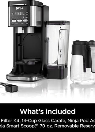 Ninja DualBrew Pro Hot & Iced Coffee Drip Coffee Maker (Renewed) | Compatible with K-Cup Pods | 3 Brew Styles (Classic, Rich, & Iced) | 70oz Removable Reservoir & Dishwasher Safe | Black | 14-Cup
