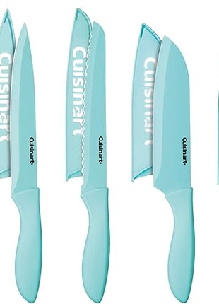 Cuisinart 12-Piece Kitchen Knife Set, Advantage Color Collection with Blade Guards, (Aqua)