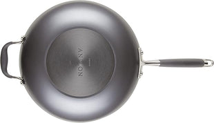 Anolon Advanced Home Hard Anodized Nonstick Frying/Saute/All Purpose Pan with Lid and Helper Handle, 12 Inch, Moonstone Dark Gray
