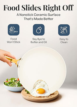 Gotham Steel Hammered 20Pcs Ceramic Cookware Set, Induction Pots and Pans Set Non Stick with Deep Fry Pan, Steamer, & Bakeware, Non Toxic PFOA PFOS Free, Oven & Dishwasher Safe